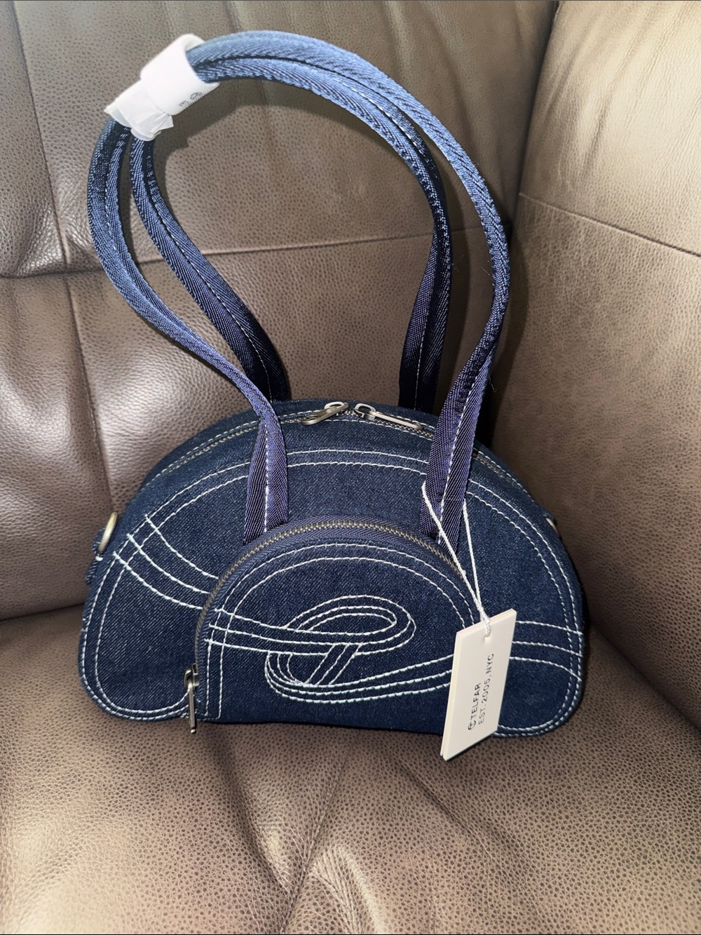 Telfar Small Denim Dumpling Bag